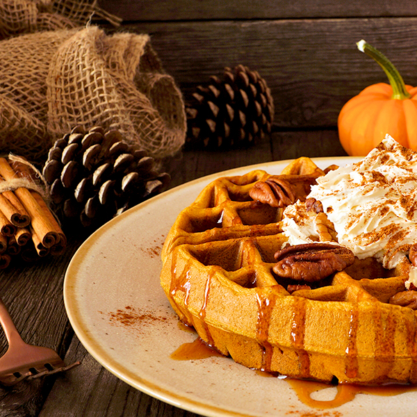 Waffles de canela y pasas  